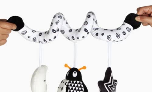 SWECOMZE Tier Baby Activity-Spirale Kette, Stoff-Spirale zum Greifen und FĂĽhlen Mit Glocke Baby Spielzeug