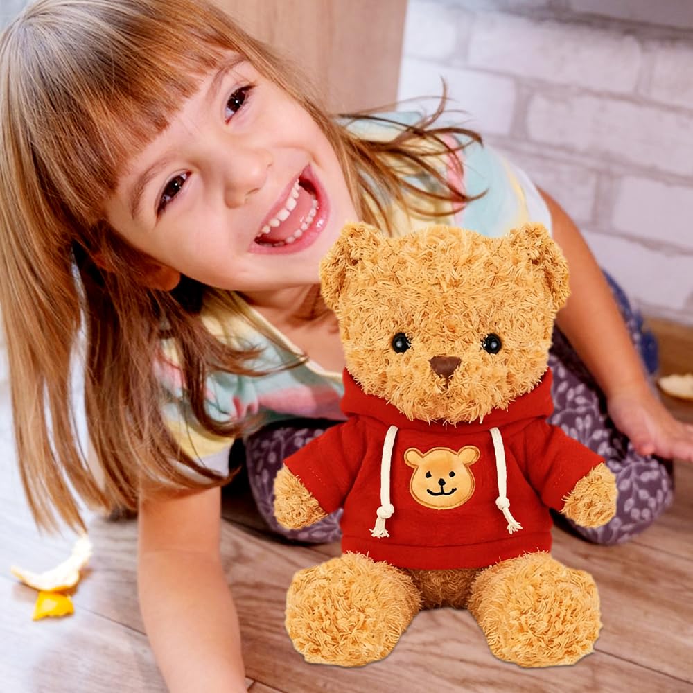 Teddybär Khaki 30cm, Stofftier Teddy, Kuscheltier Bär aus Plüsch, zum Kuscheln und Spielen für Babys & Kinder