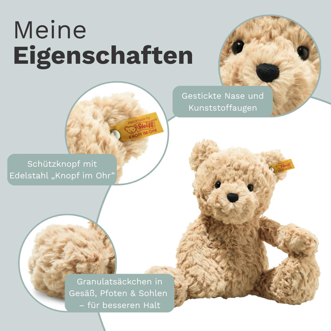 Steiff Kuscheltier Jimmy Teddybär, Süßes Stofftier mit Kunststoffaugen, Kinder, Jungen & Mädchen, Friends