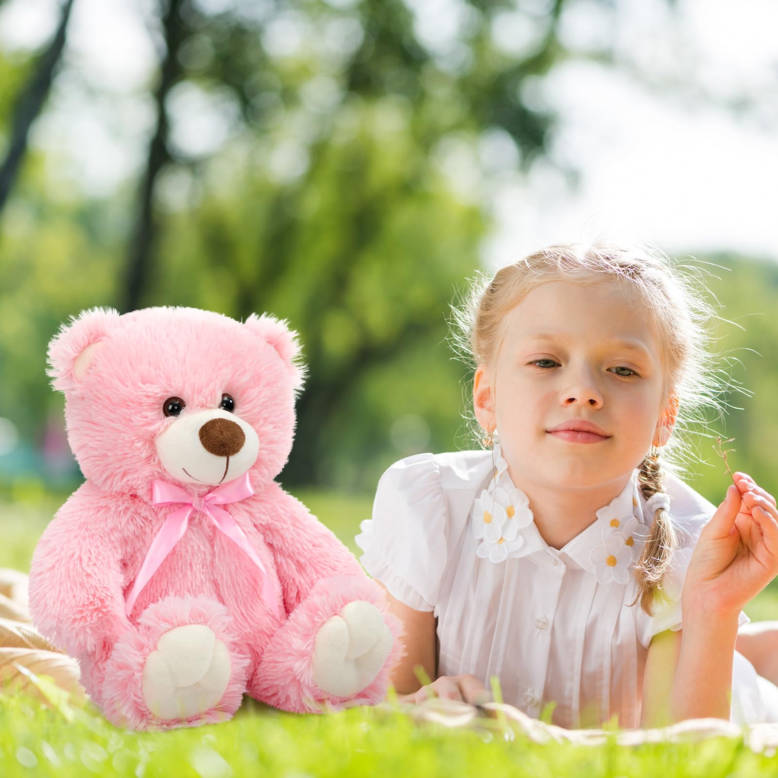 BEJOY Teddybär, Weiche Plüschbär Süß Stofftiere Kuscheltier, Weihnachten Neujahr, 36cm Rosa