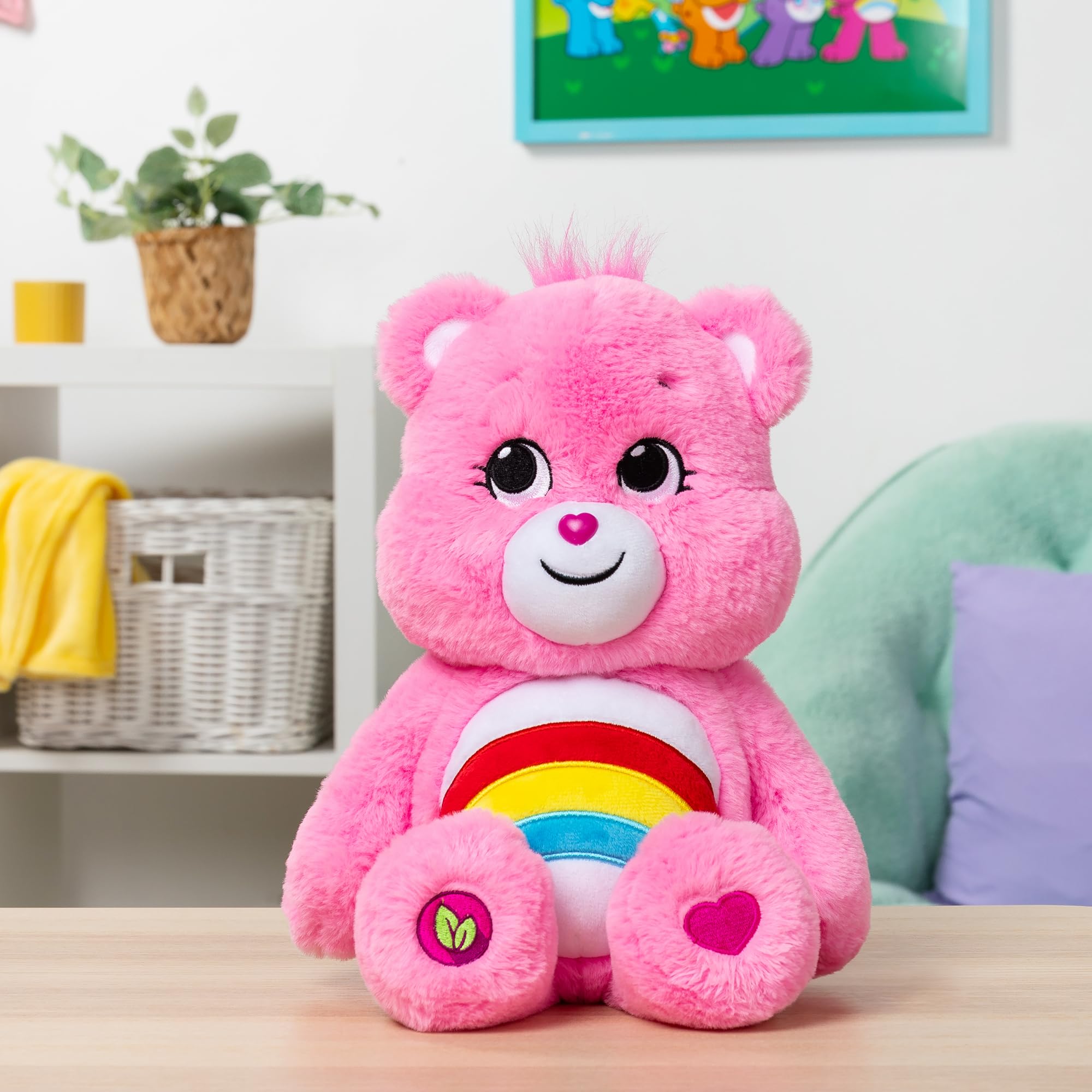 Care Bears 22061 14 Inch Medium Plush Cheer Bear, Collectable Cute Plush Toy, Cuddly