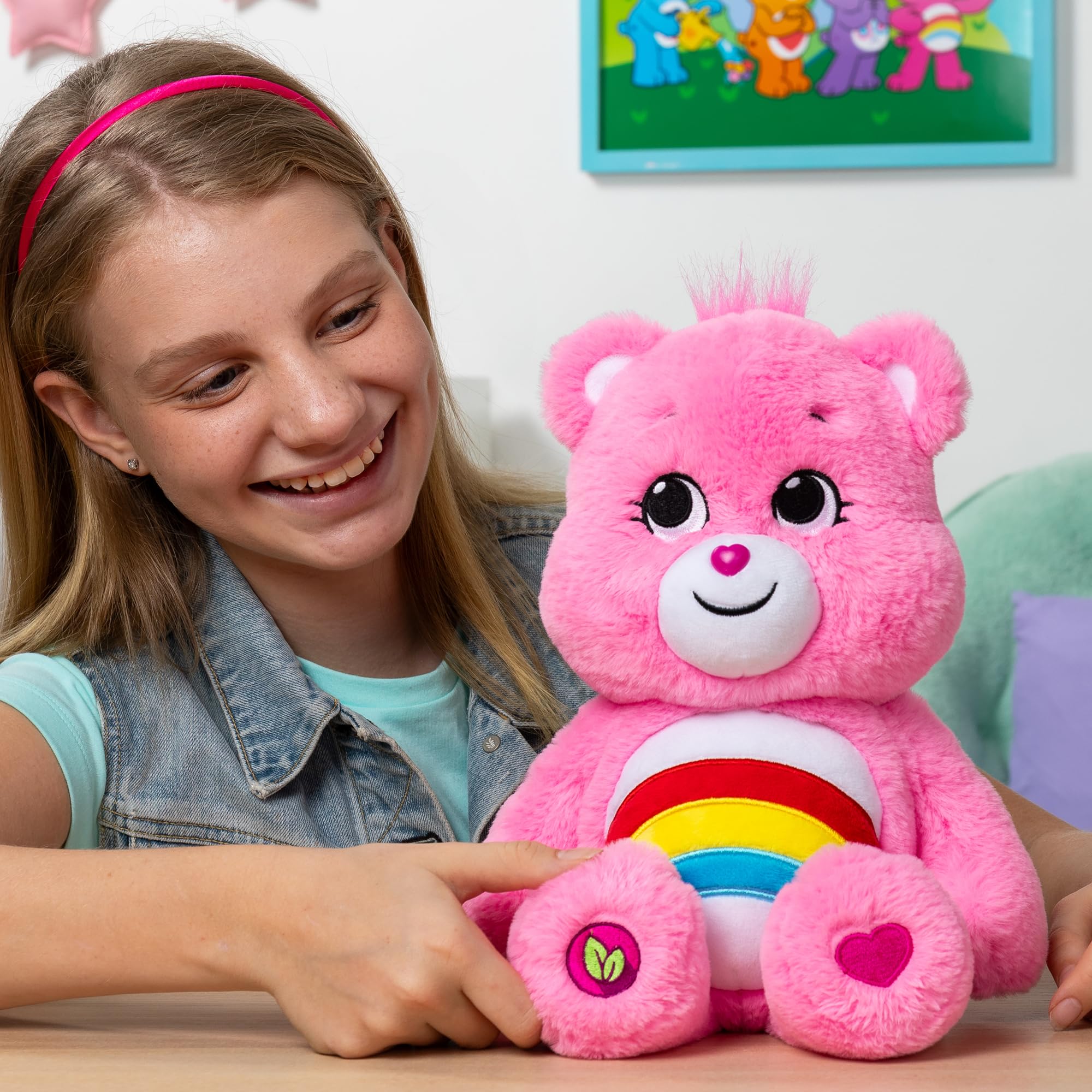 Care Bears 22061 14 Inch Medium Plush Cheer Bear, Collectable Cute Plush Toy, Cuddly