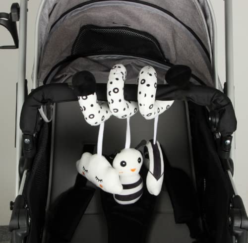 SWECOMZE Tier Baby Activity-Spirale Kette, Stoff-Spirale zum Greifen und Fühlen Mit Glocke Baby Spielzeug