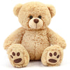 LotFancy Teddybär Plüschtier Kuscheltiere 43 cm, großer Braunbär, Süße Stofftier Spielzeug mit Fußabdrücken
