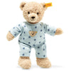 Steiff Teddy and Me Teddybär Junge Baby mit Schlafanzug 25 cm, Teddybär mit blauem Schlafanzug, Kuscheltier für Babys