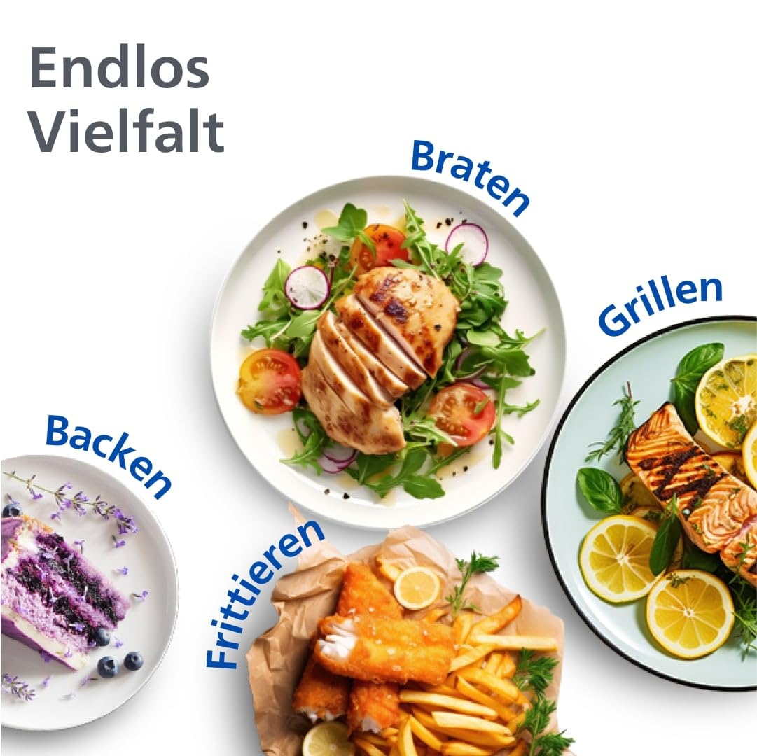 Philips Dual Basket Airfryer 3000 Serie 9L, 2 Schubladen mit Synch-Funktion, Rapid Air Technologie, Frühstücks-Set, Energiesparend, HomeID