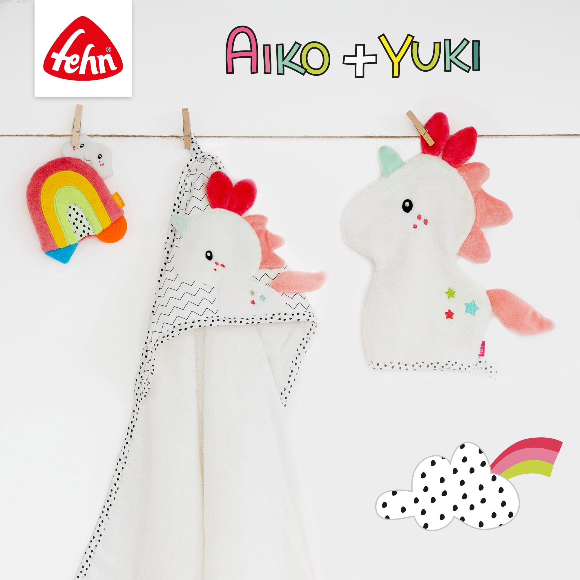 Fehn Activity Spirale Aiko & Yuki - Kinderwagen Spielzeug zum Fühlen und Greifen - Babyspielzeug für Bett