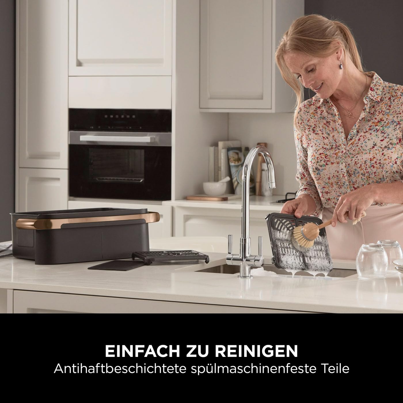 Ninja Foodi FlexDrawer Dual Zone Airfryer 10,4L, herausnehmbarer Trenner, 7-in-1 Funktionen, Antihaft, spülmaschinenfest, Schwarz/Kupfer