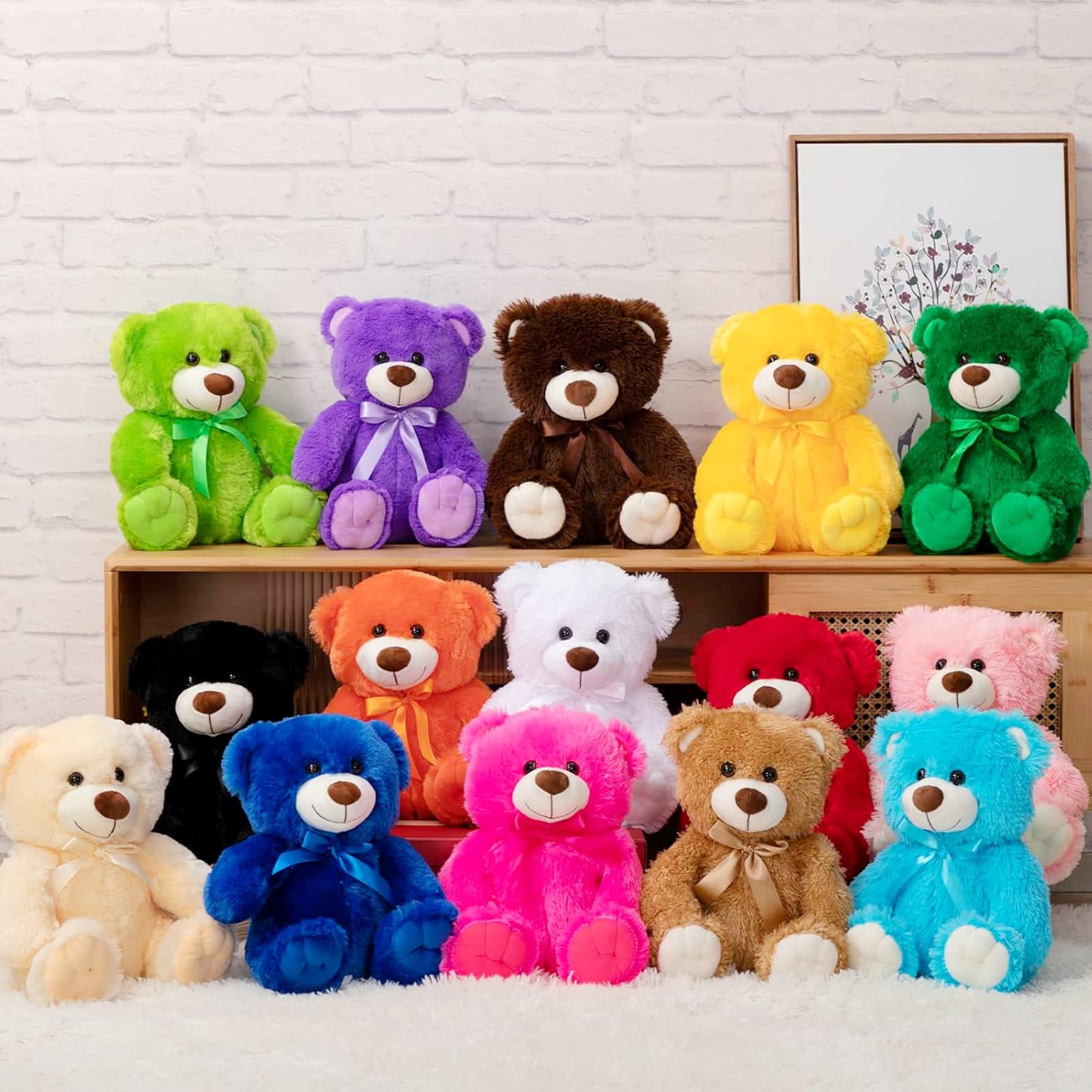 BEJOY Teddybär, Weiche Plüschbär Süß Stofftiere Kuscheltier, Weihnachten Neujahr, 36cm Rosa